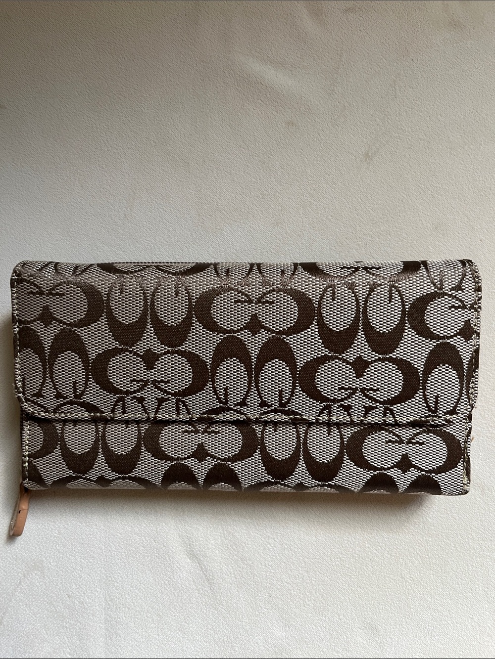 Coach Brown Signature Continental Wallet